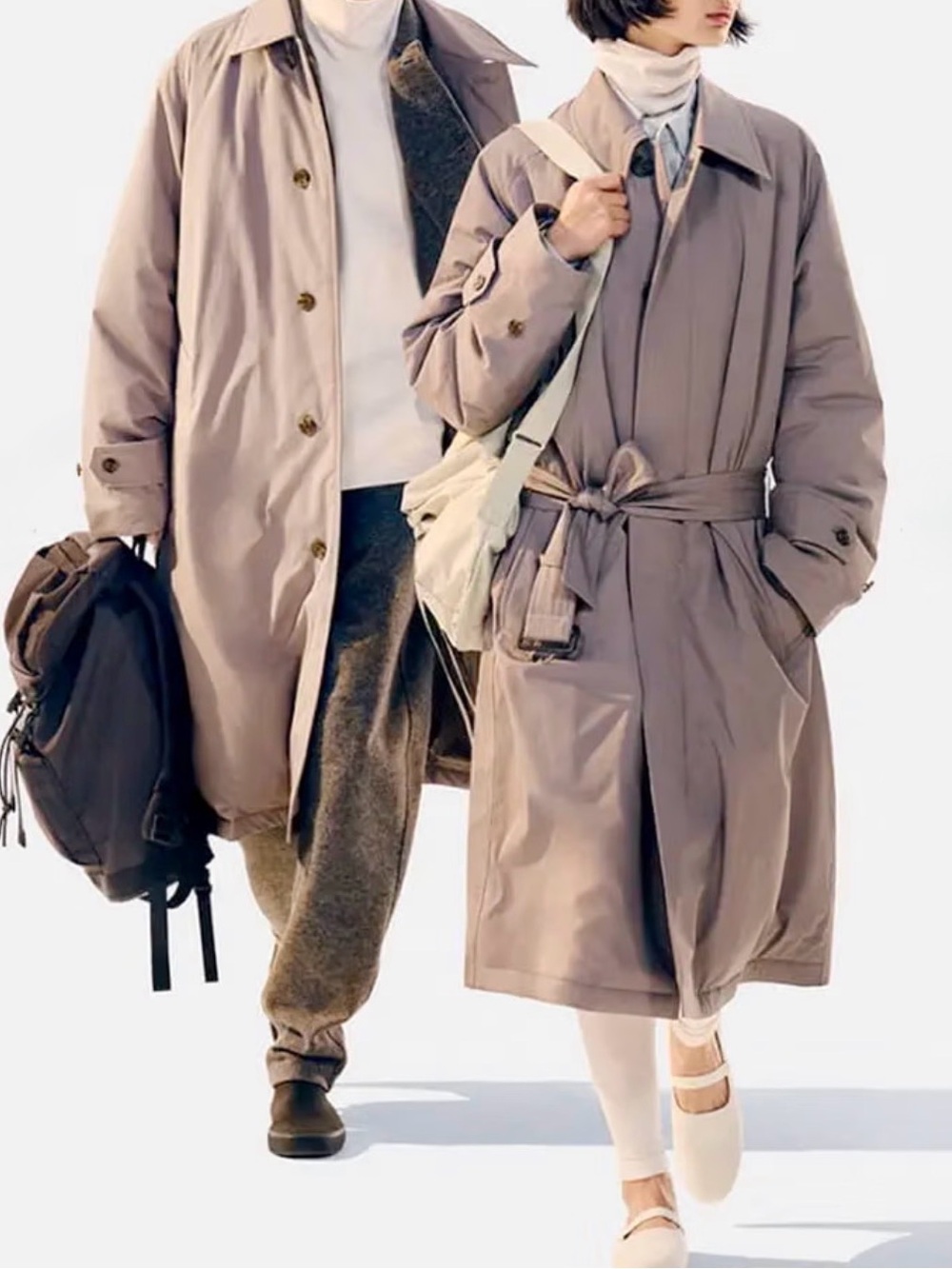 Lemaire Uniqlo U Padded Single Breasted Belted Trench Belted Coat Grey XS Unisex